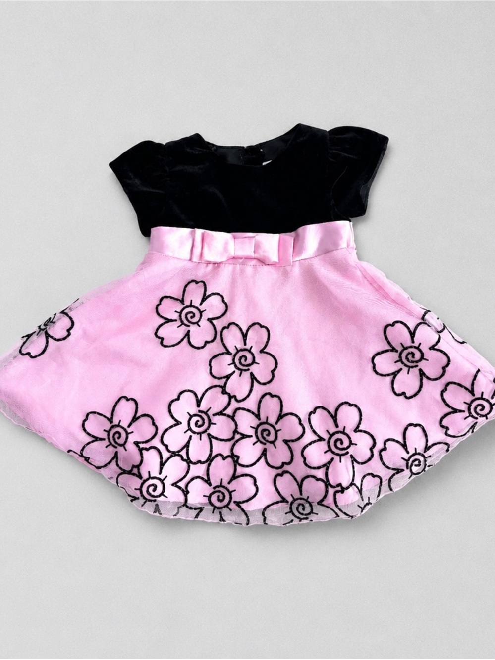 Youngland Black Velvet Dress | Size 12 Months